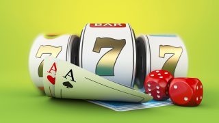 slot machine with lucky sevens jackpot dace clipping path included 3d rendering Almanbahis Adres